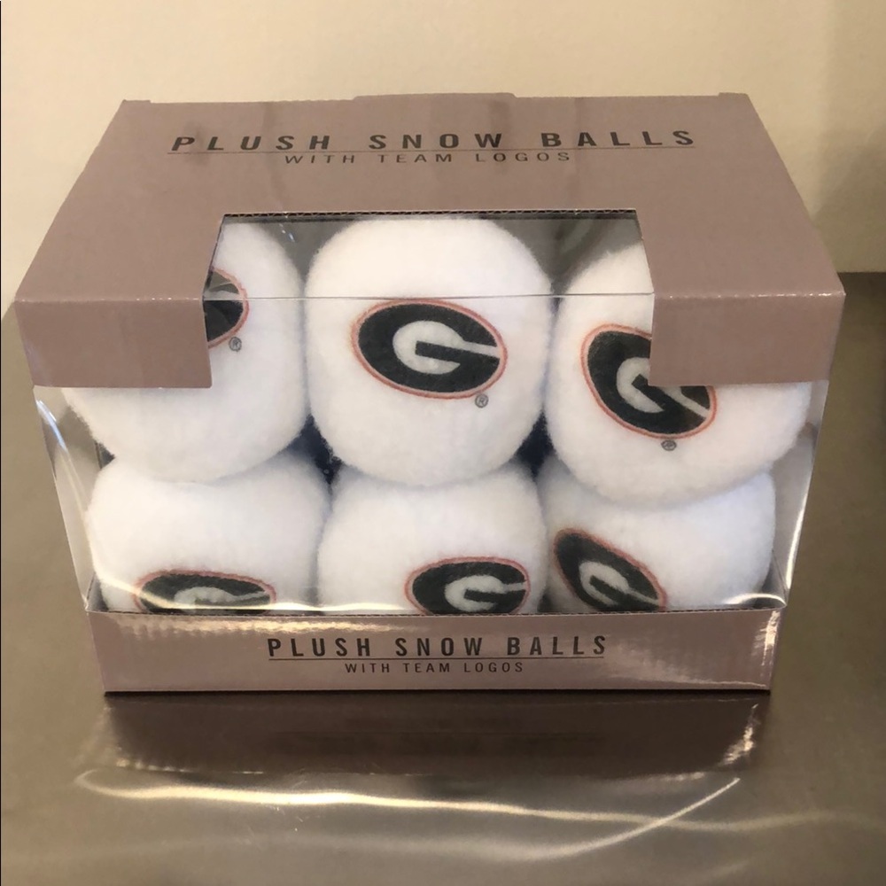 Georgia Bulldogs Plush Snow Balls nwt university of georgia uga set of 12